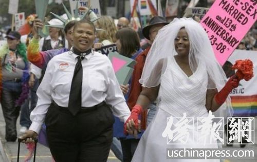 旧金山市场街举行男女同性恋骄傲游行